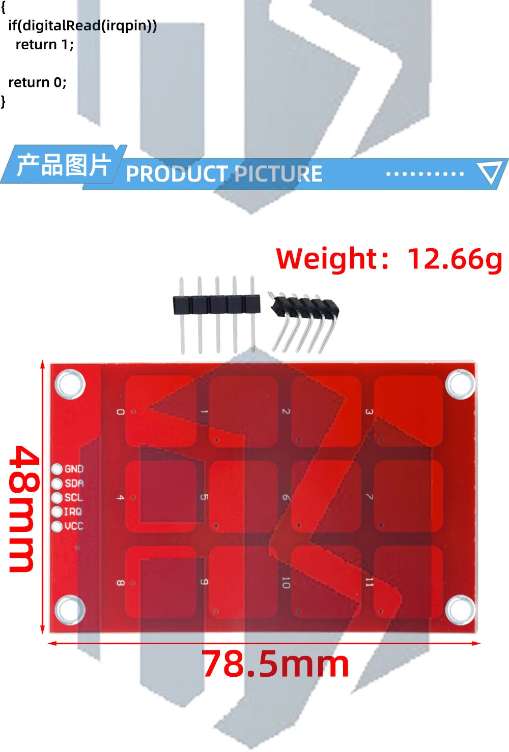 Module capacitif à douze touches MPR121