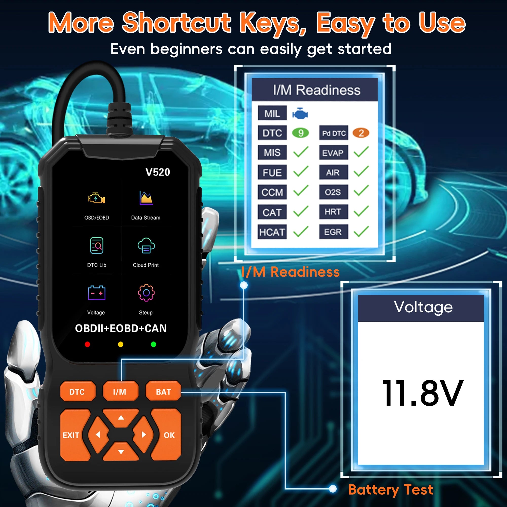 OBD2 Scanner Diagnostic Tool Check Engine Code Reader