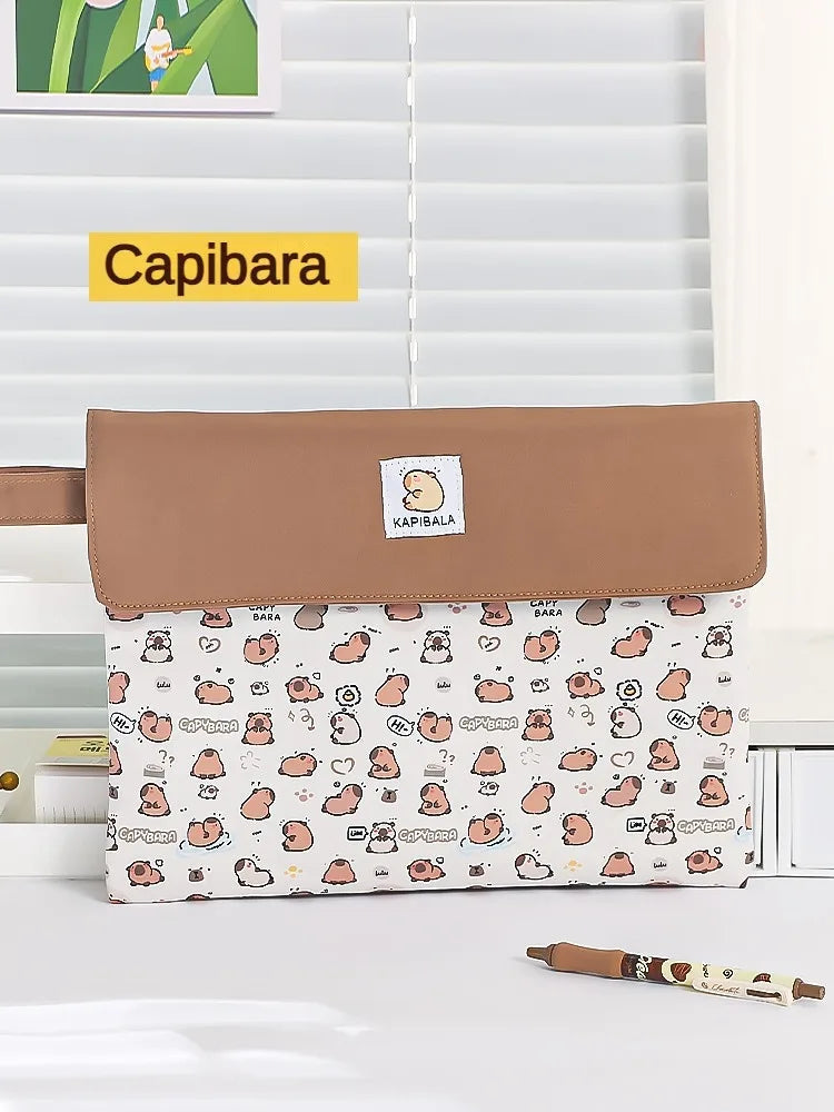 Kapibala File Bag Student Stationery Bag Cartoon High Appearance Large Capacity Zipper Storage Bag Kapibala File Bag Student St 