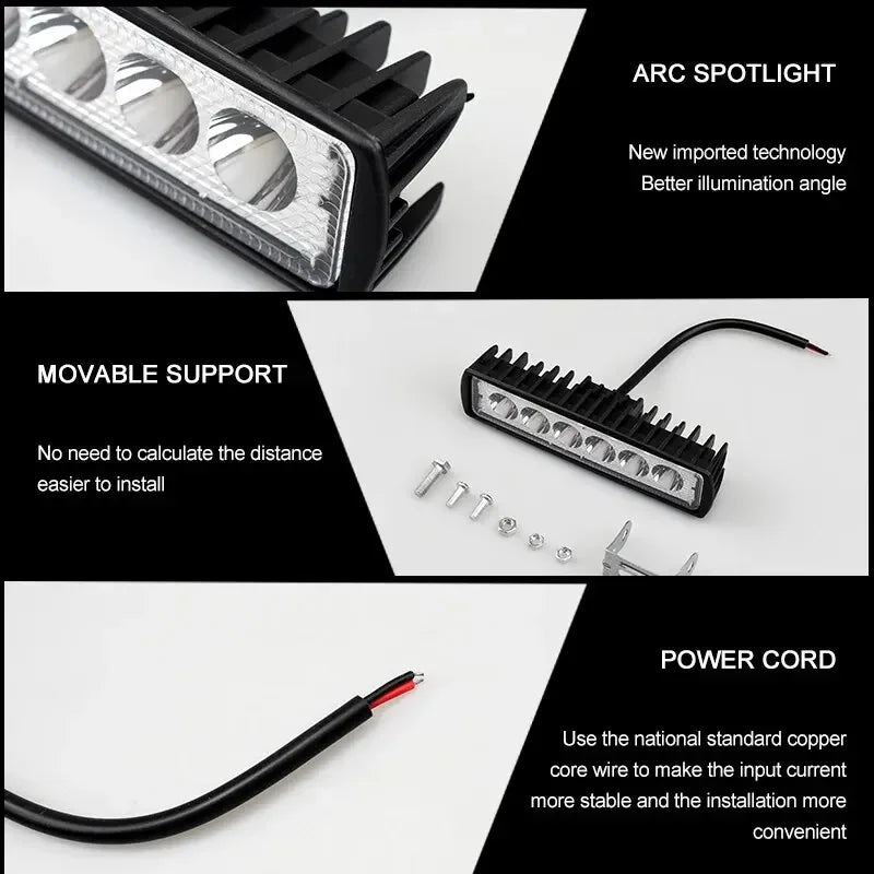 Six-LED Vehicle Work Light