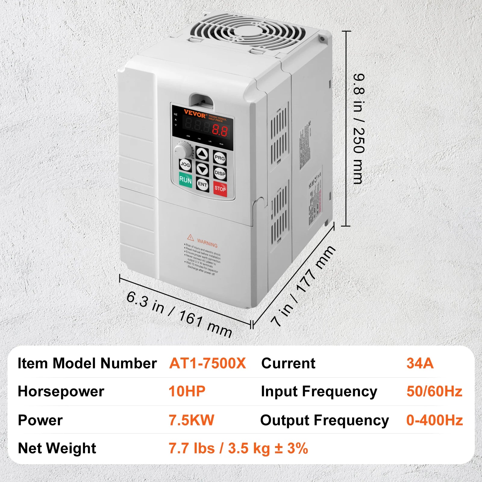 5HP 4KW Variable Frequency Drive 220V Single to 3 Phase Motor Control