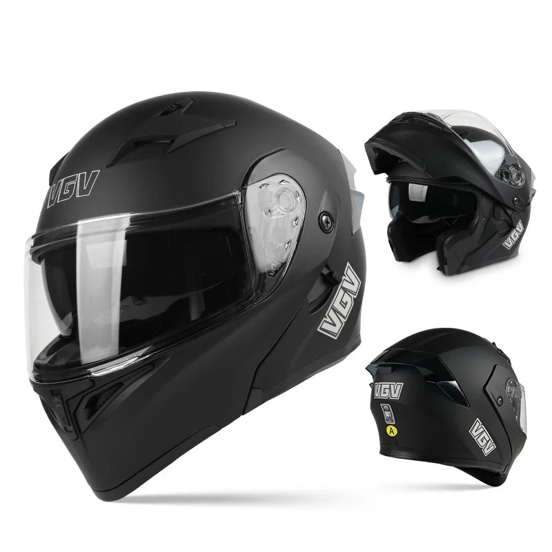 VGV 91 Flip Motorcycle Helmet, Dual-Lens, DOT Certified