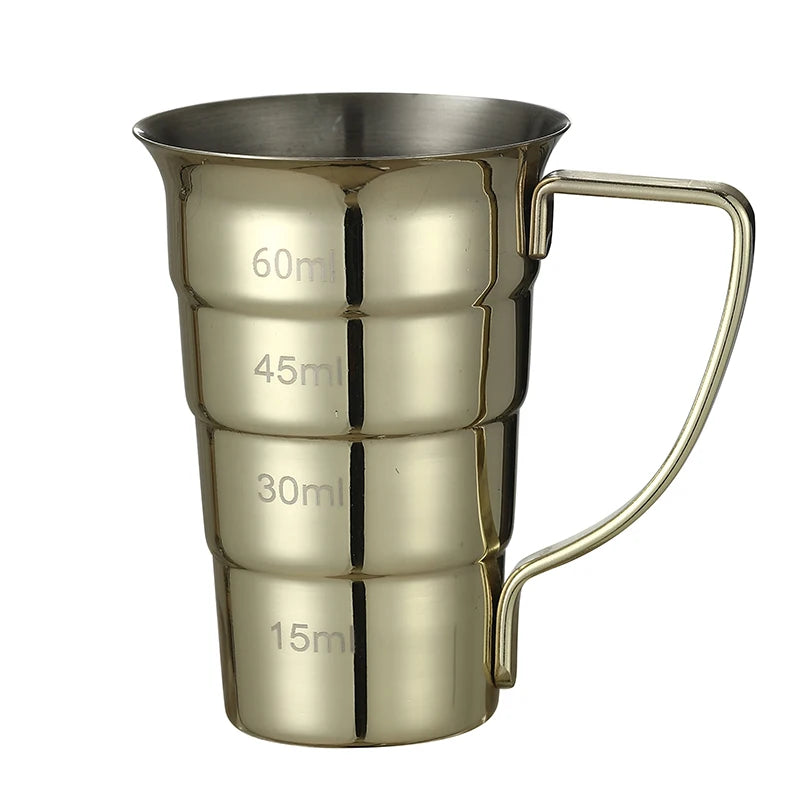 Cocktailjigger i rostfritt stål med handtag - 60 ml