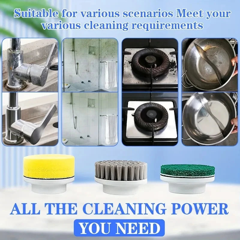 Rechargeable Spin Scrubber with 5 Brush Heads