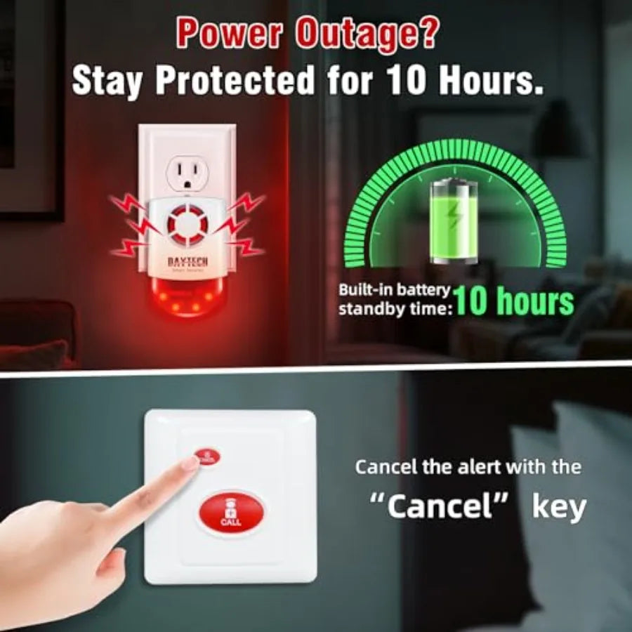 Outdoor Emergency Strobe Siren Alarm Kit with 4 Call Buttons