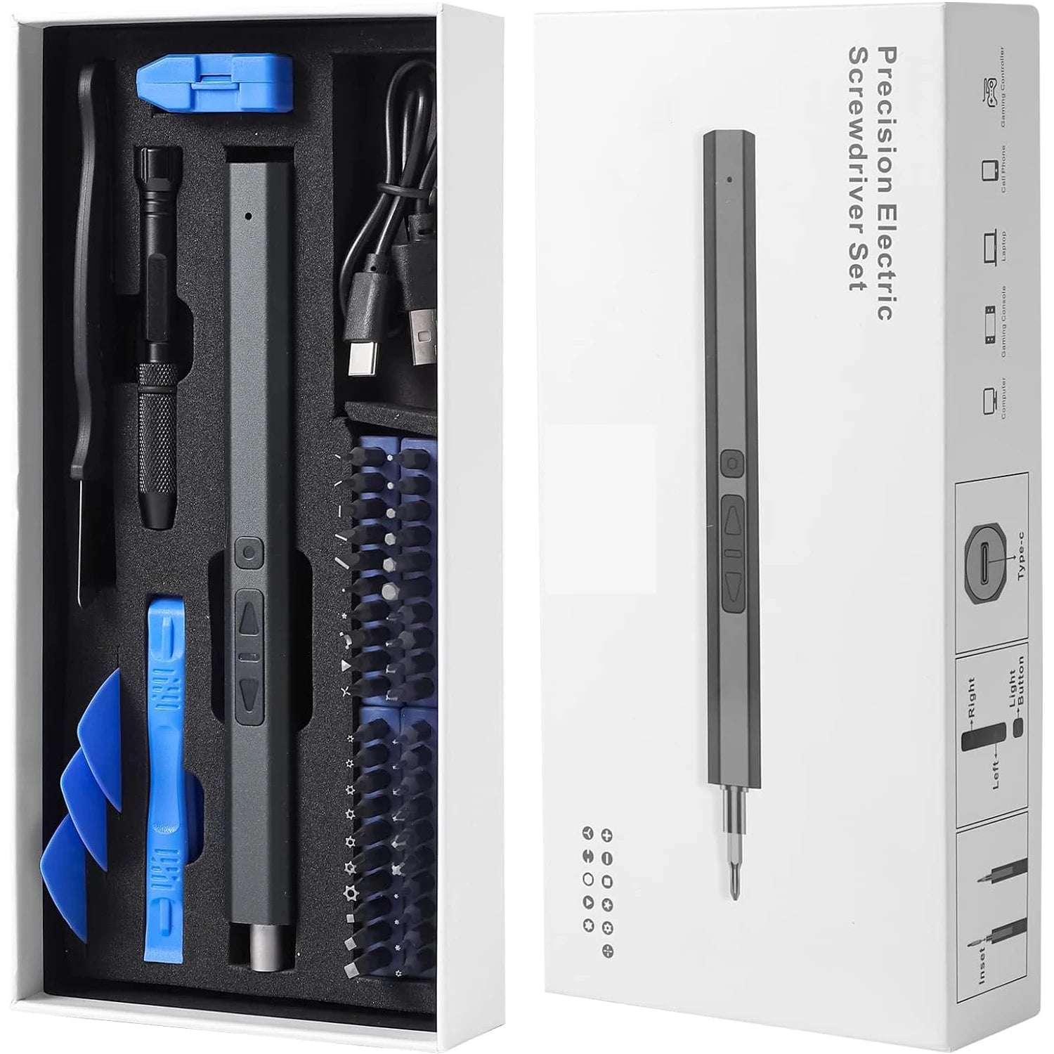 Cordless Electric Screwdriver Set 12/39/50 in 1 Precision Power Tool Magnetic Screw Driver Bit Fast Charging Repair Tool Kit 