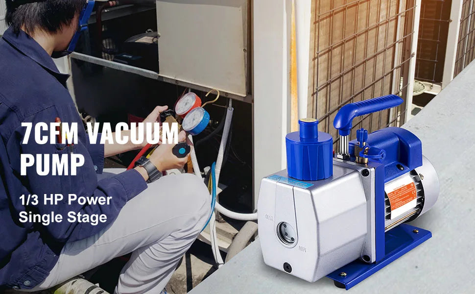 Pompe à vide 7 CFM 1/3 HP à un étage pour réfrigérant HVAC AC