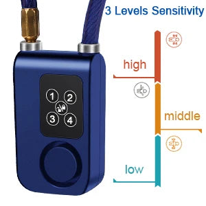 Bicycle Cable Alarm Lock with Remote