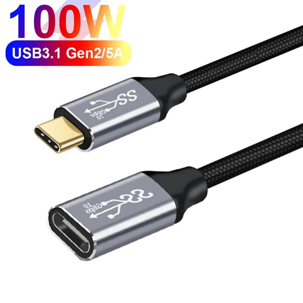 Cabo de extensão USB-C com suporte para PD de 100W e 4K60