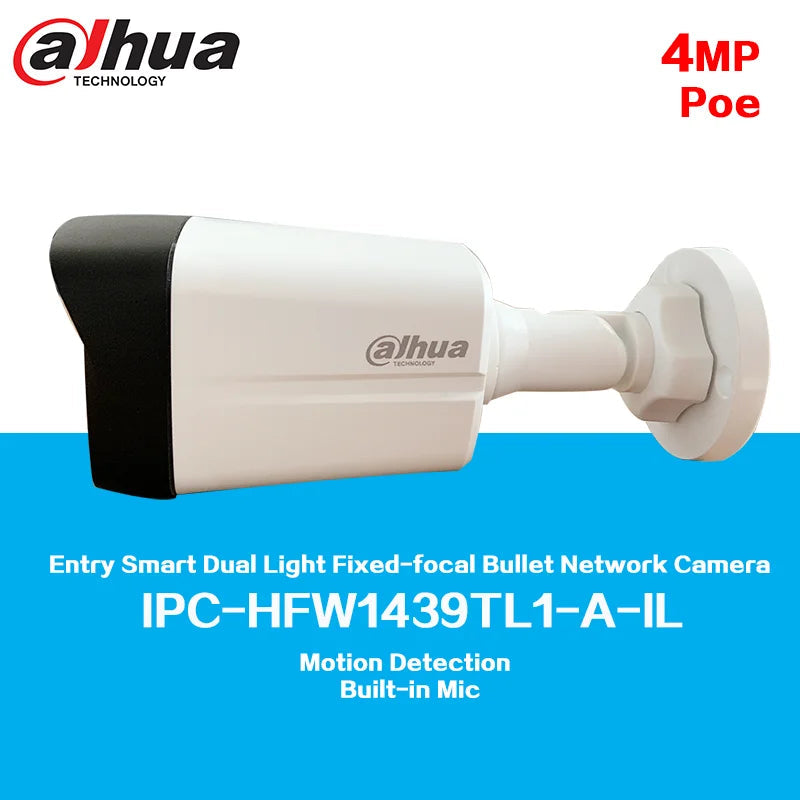 Dahua IPC-HFW1439TL1-A-IL 4MP Entry Smart Dual Light Fixed-focal Bullet Network Camera 