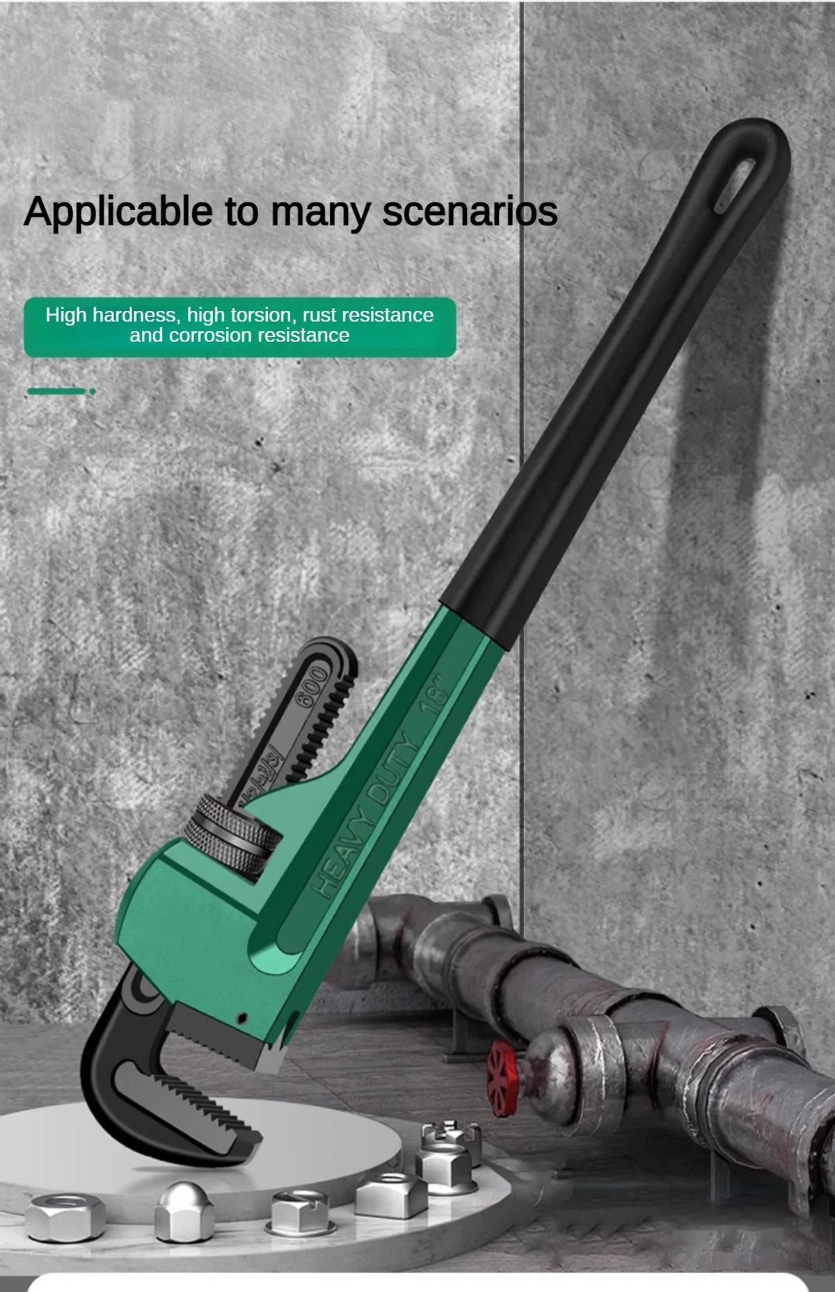 Carbon-Steel Pipe Wrench - Size Options
