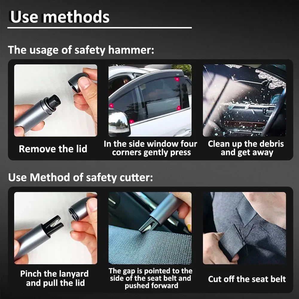 2-in-1 Car Emergency Window Breaker and Seat Belt Cutter