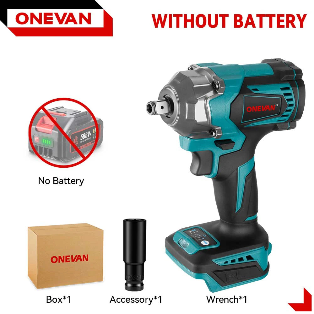 ONEVAN 1200N.m Brushless Electric Impact Wrench 1/2 inch Cordless Electric Screwdriver Drill Tool For Makita 18V Battery Pin - Spy-shop.com
