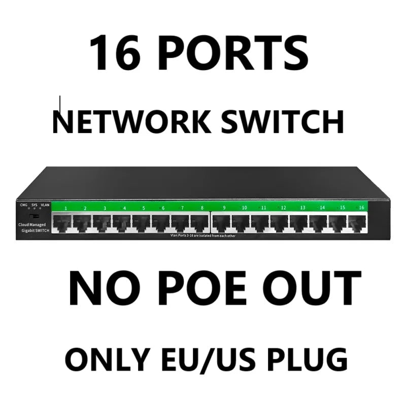 Cloud-managed Gigabit Ethernet Switch 8 Port Network Switch 48V POE Network Extender Desktop 100/1000Mbps SFP APP Managed Switch 