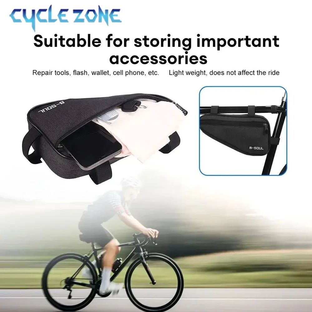 Borsa portaoggetti triangolare per telaio da bicicletta