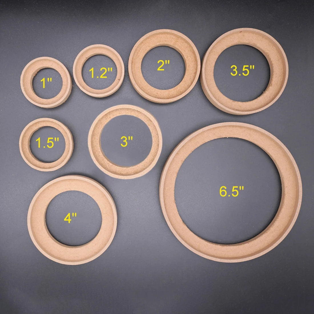 2pcs Car Audio Speaker Spacer Ring Adaptor Brackets 1" 1.5" 2" 2.5" 3" 3.5" 4" Wood Mounting Spacer Rings Recess Bezel Plate