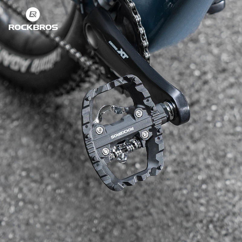 Pedały rowerowe 2 w 1 płaskie i zatrzaskowe z antypoślizgową platformą do Shimano
