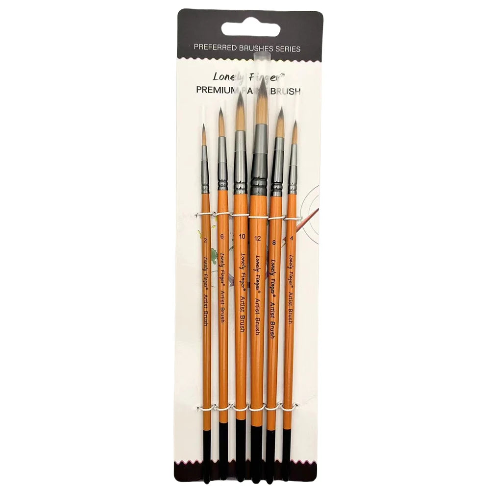 6-Piece Artist Paint Brushes Set
