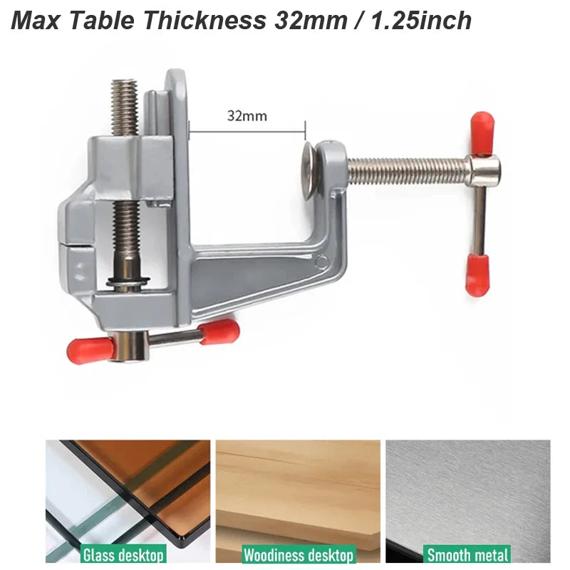 Mini Table-Clamp Bench Vise, 25mm Jaw Opening