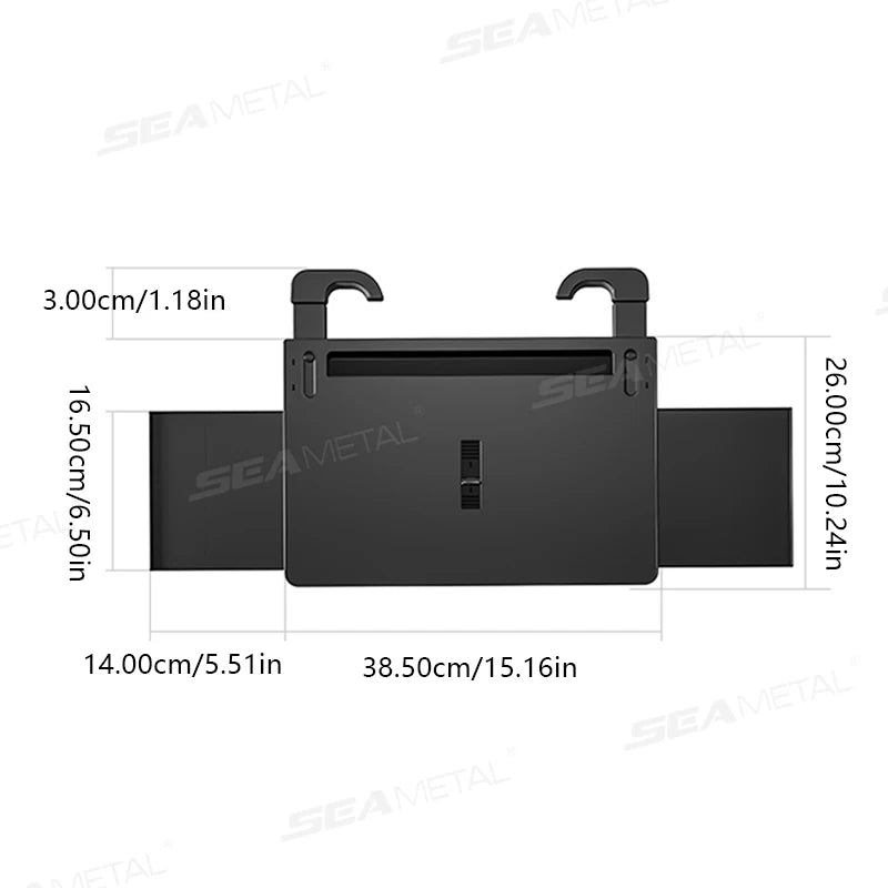 SEAMETAL Extendable Steering Wheel Tray Car Temporary Tray for Driver Adjustable Silicone Anti Slip Clip Foldable Hidden Tray