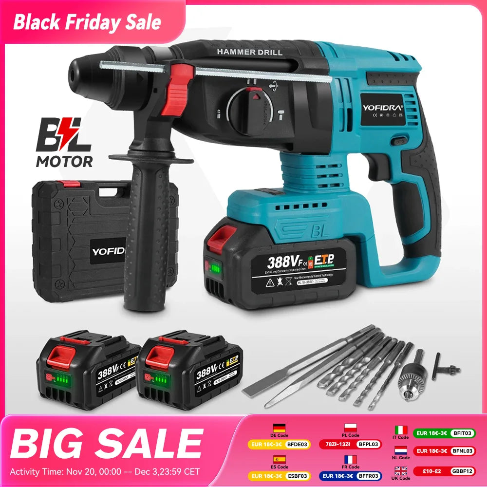 Brushless Electric Rotary Hammer for Powerful Drilling