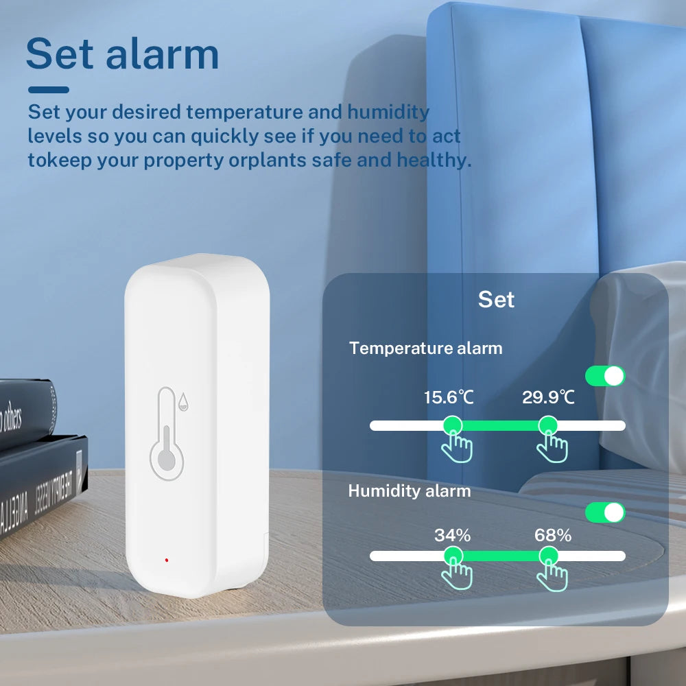 Tuya WiFi Temperature and Humidity Sensor For Smart Home Thermometer Hygrometer APP Remote Control Work with Yandex Alexa