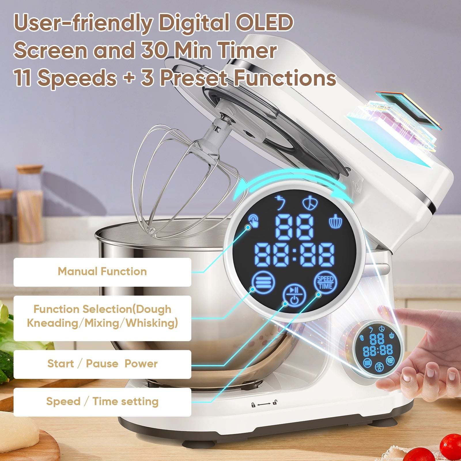 1200W 11-Speed Stand Mixer with 5L Bowl