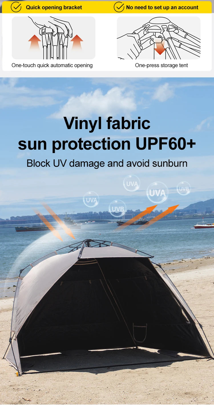 Outdoor 3-4 Person One-Touch Pop Up Camping Tent