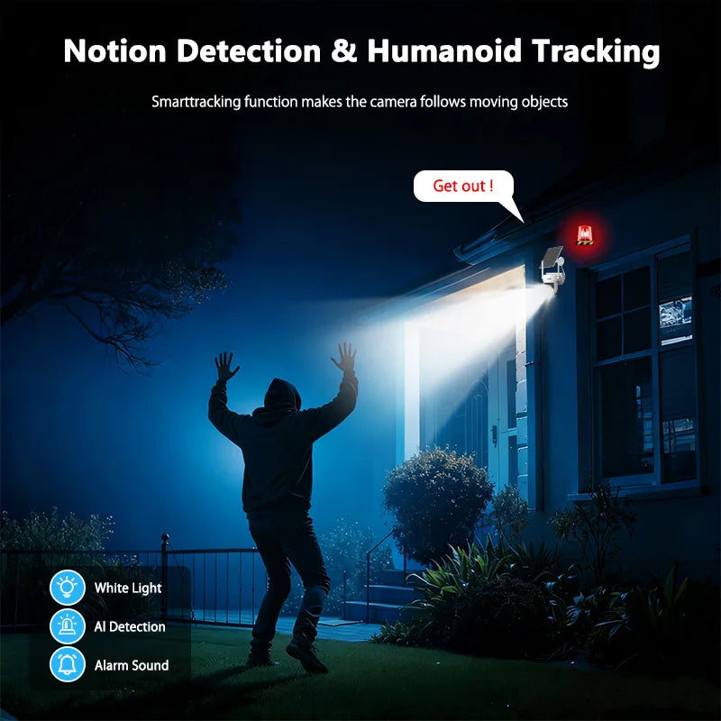 4G Solar-Powered 3MP Outdoor Security Camera with Color Night Vision