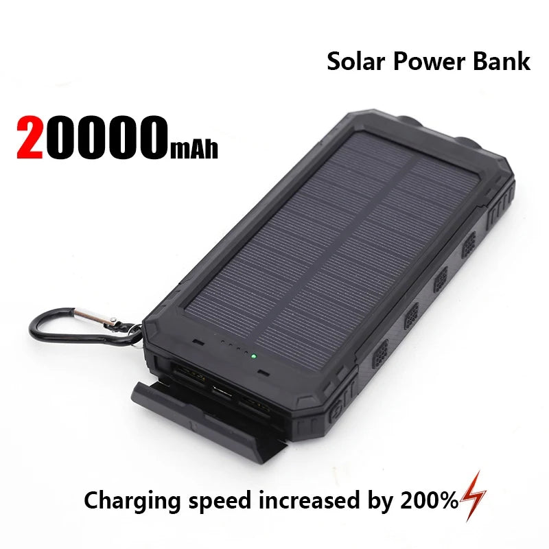 Solarna polnilna baterija s hitro polnjenjem in LED lučko za nujne primere