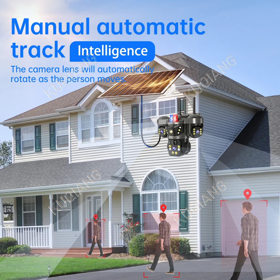 15MP Triple Lens Solar Security Camera with 360° Tracking