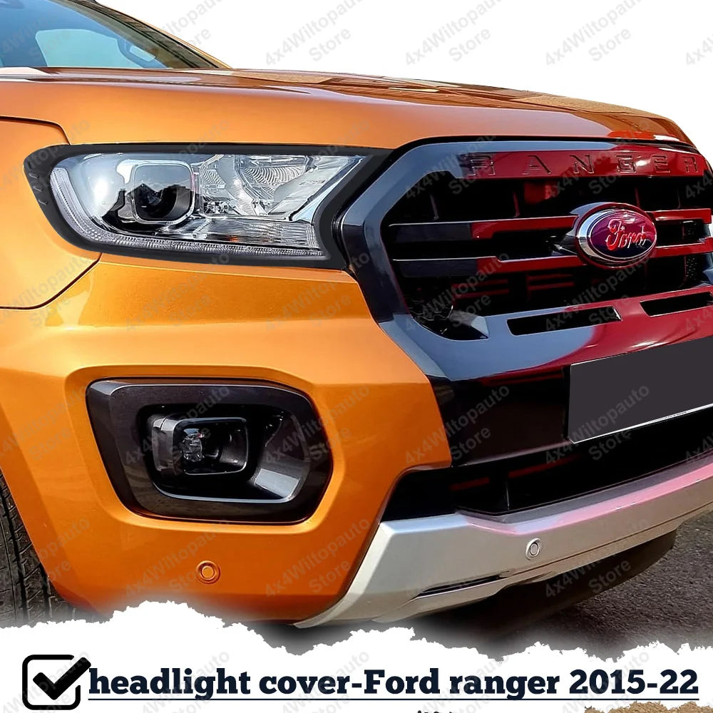 HeadLight Covers Side Vent Guard Trim Tail Lights Cover For Ford Ranger 2015-2022 Wildtrak XLT XLS XL Door Handle Insert Bowl
