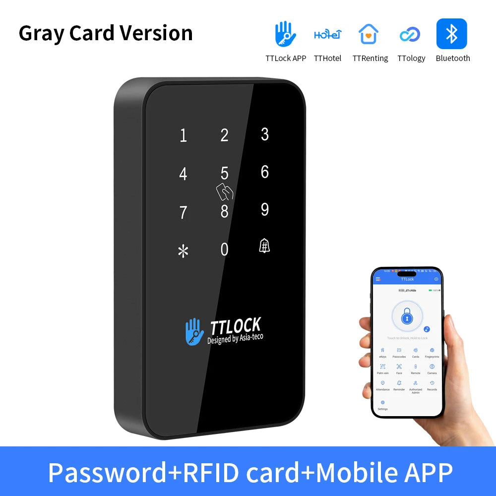 BSTUOKEY Étanche IP67 Serrure intelligente TTlock Contrôle d’accès Clavier Extérieur Empreinte Digitale Mot de passe Bluetooth 13.56MHz Carte App Déverrouiller