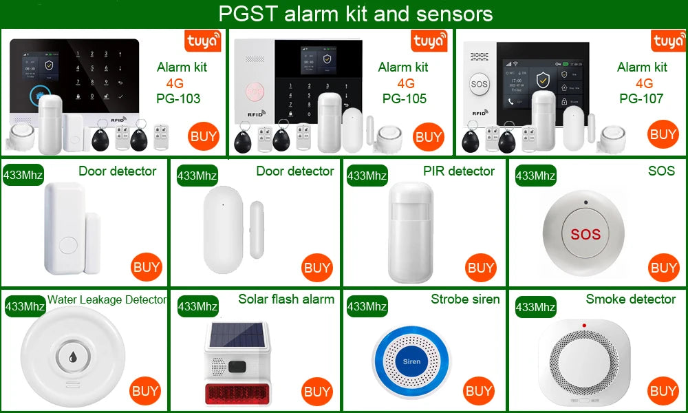 4G Tuya Smart Home Alarm System with Motion Sensor