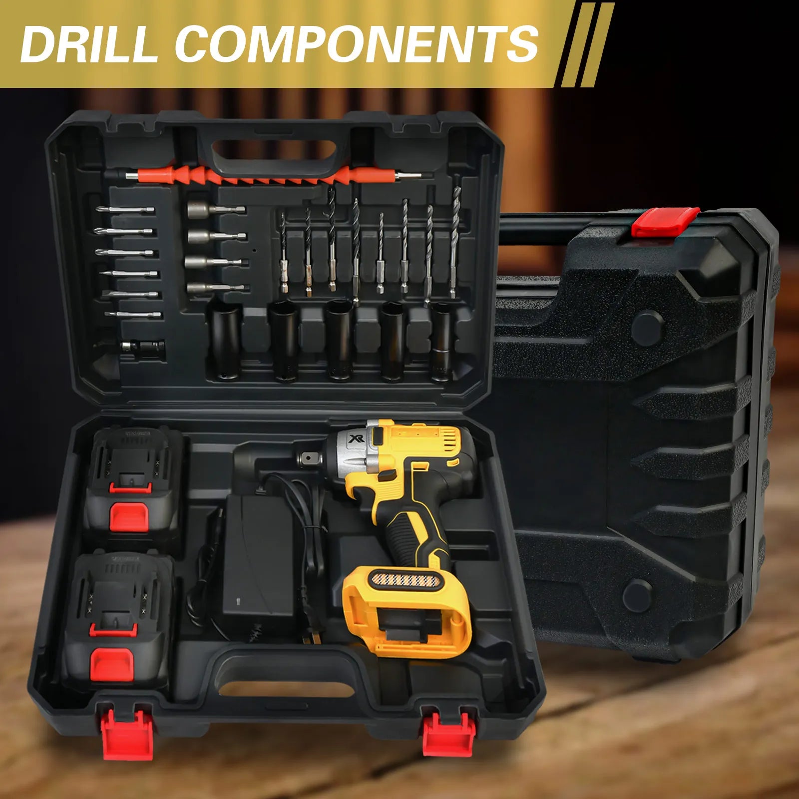 1/2 Inch Cordless Impact Wrench 20V Brushless 280 ft-lbs with 2 Batteries and Charger