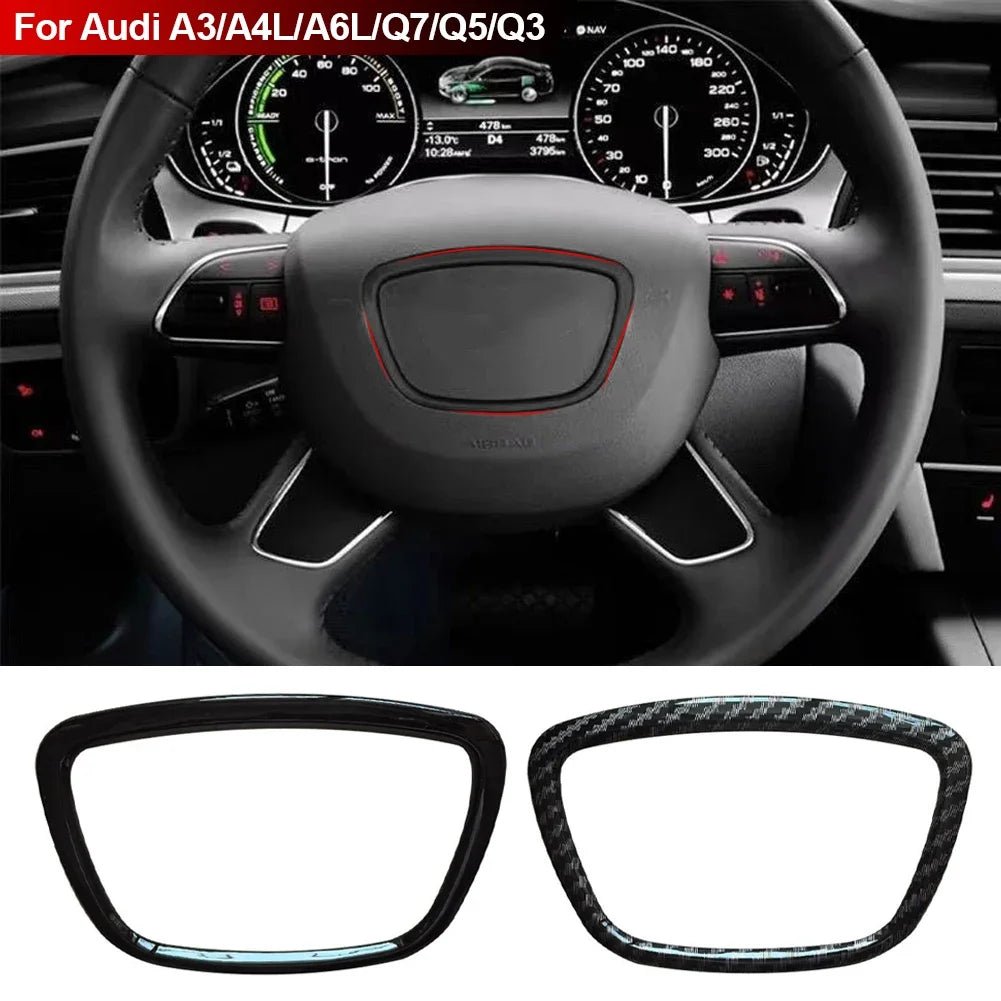 Carbon Fiber Steering Wheel Trim Cover for Audi Models