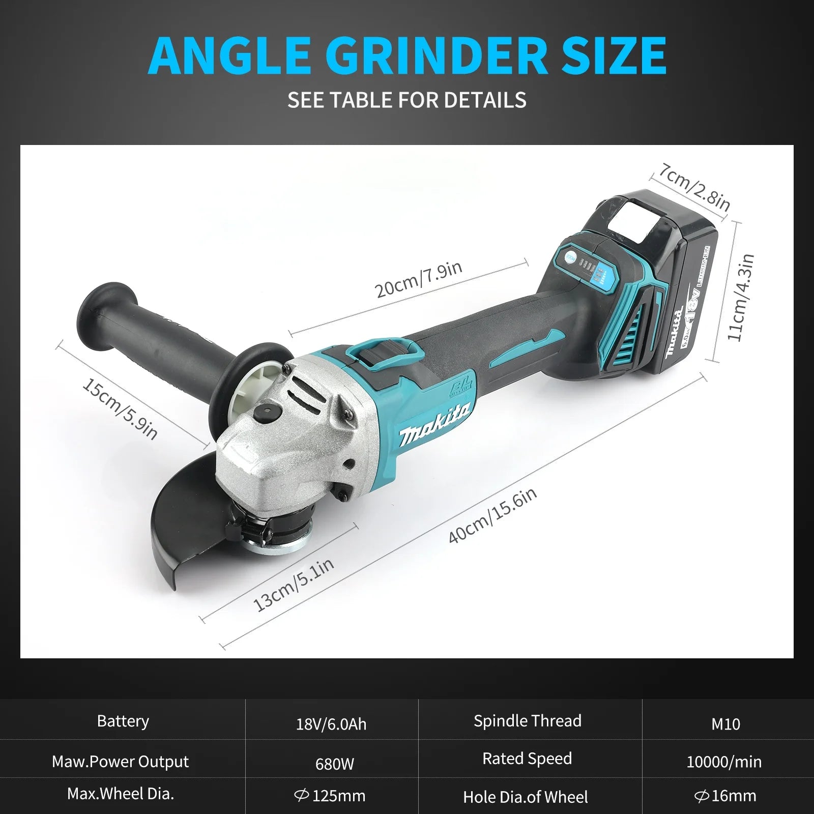 Makita DGA404 18V Brushless Variable Speed 125mm Angle Grinder