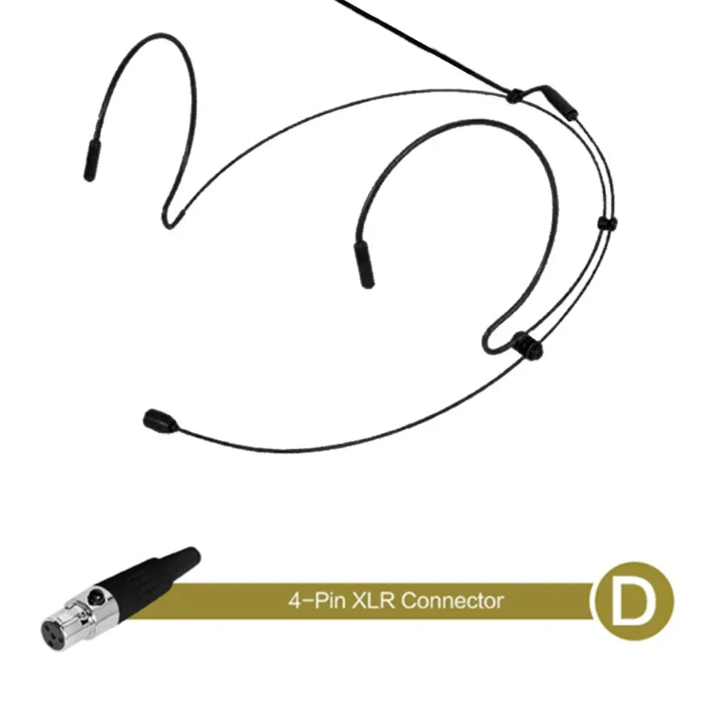 Double Earhook Headset Microphone with 2 Covers, 5 Plugs