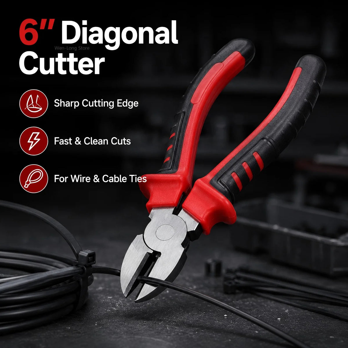 3 Types Pliers Set, Heavy Duty Combination Long Nose Diagonal Cutter Pliers, Wire Cutting Gripping Tool Kit for DIY Repair
