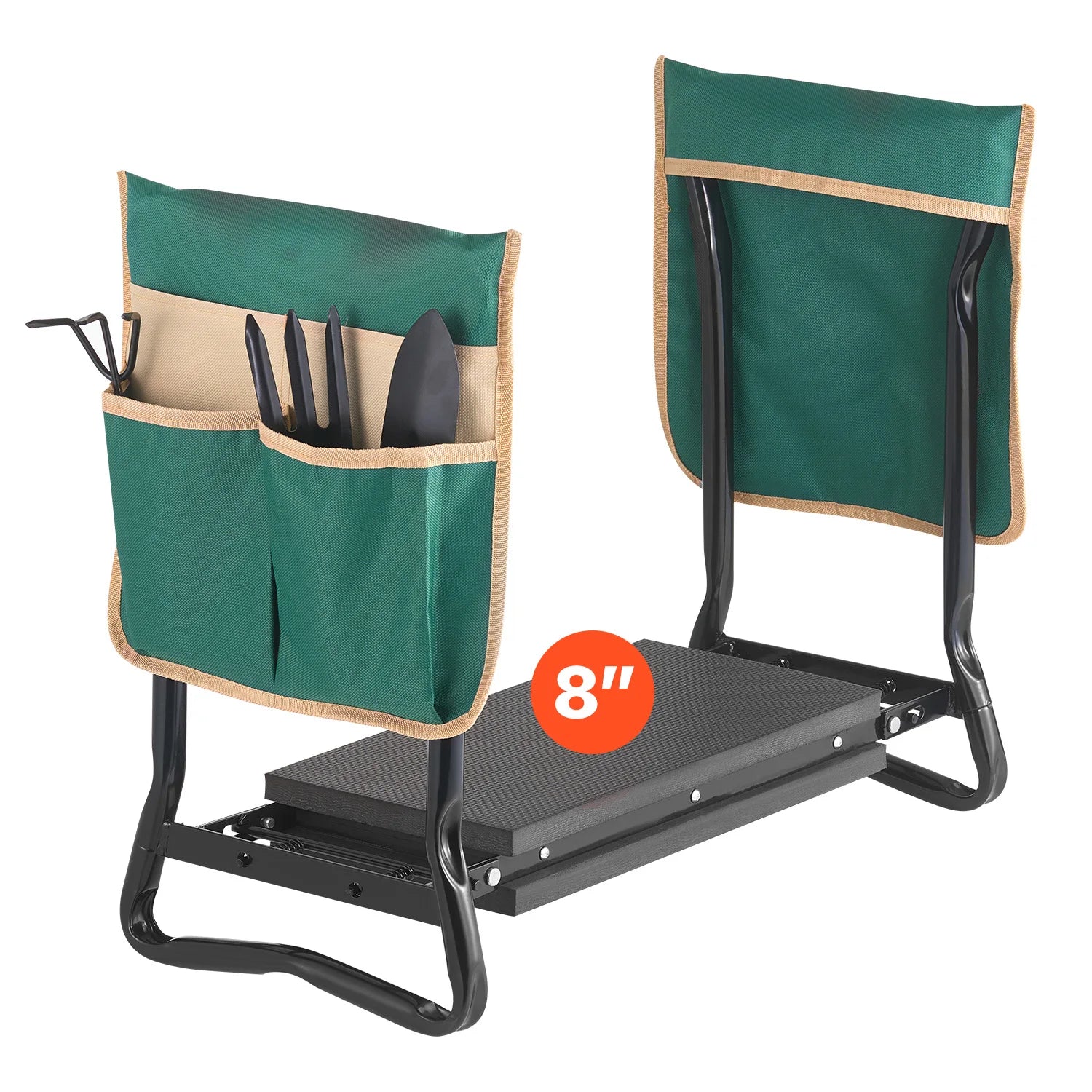 Poggiapiedi e sgabello da giardino SucceBuy, ginocchiiera e sgabello 8 in 1, toppa per ginocchia con 2 tasche porta-attrezzi, allevia ginocchia e schiena, panchina da giardino per donne e nonni/nonnine.
