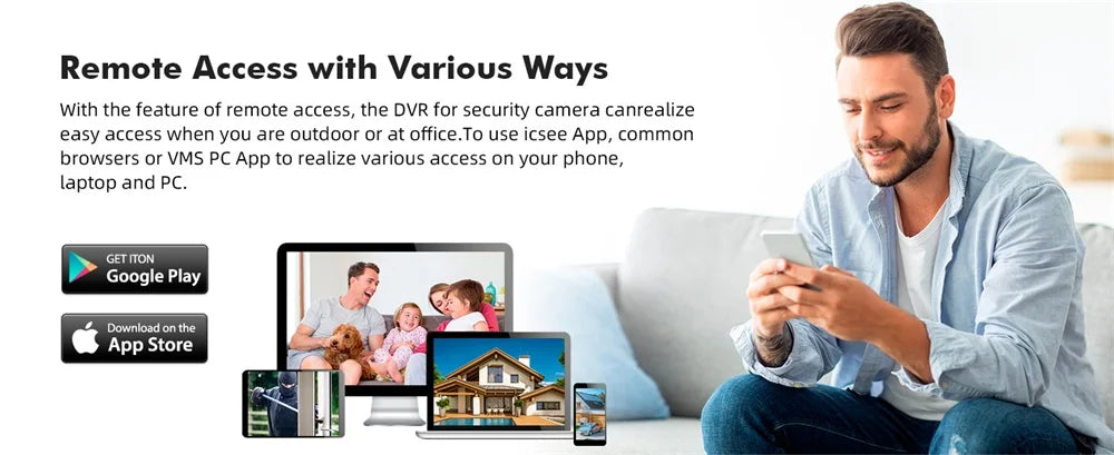 KERUI 4CH 5MP DVR Recorder with H.265 and 500G HDD