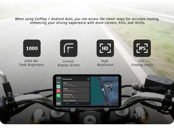 Six-Inch Motorcycle CarPlay and Android Auto Display