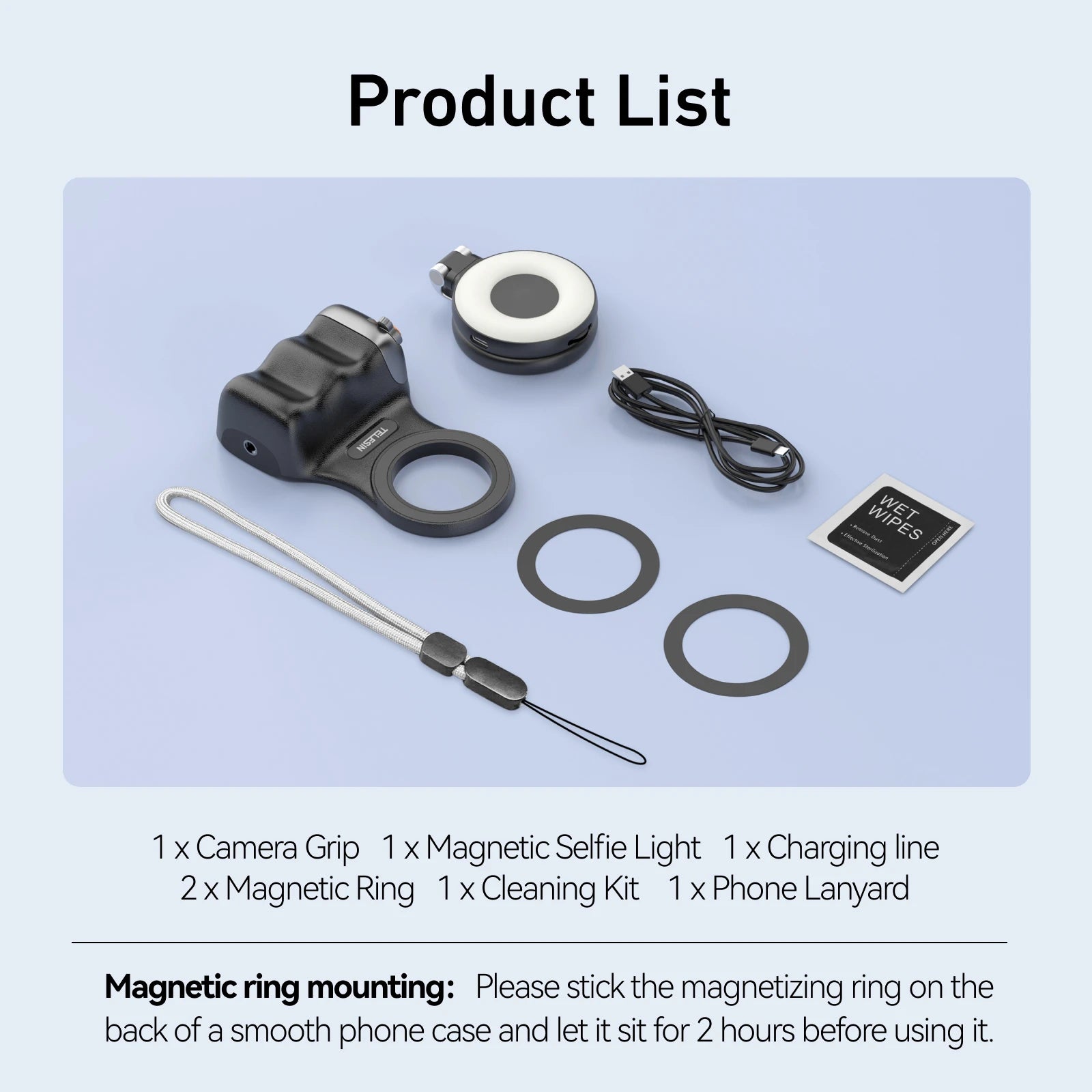 Poignée magnétique pour téléphone avec télécommande et contrôle Bluetooth