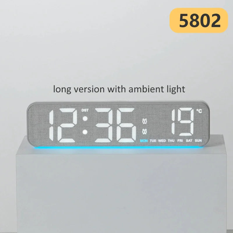 Wood-Style Digital Dual Alarm Clock
