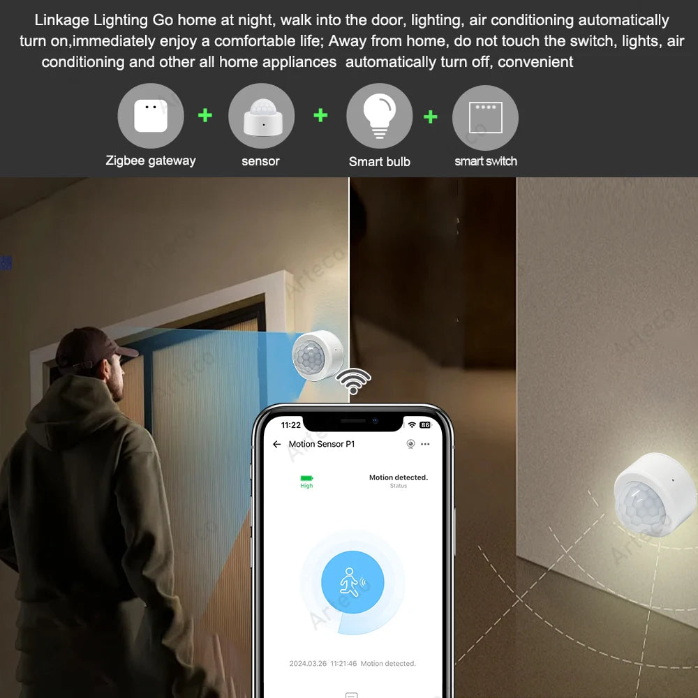 Zigbee PIR-bevegelsessensor - Hub påkrevd