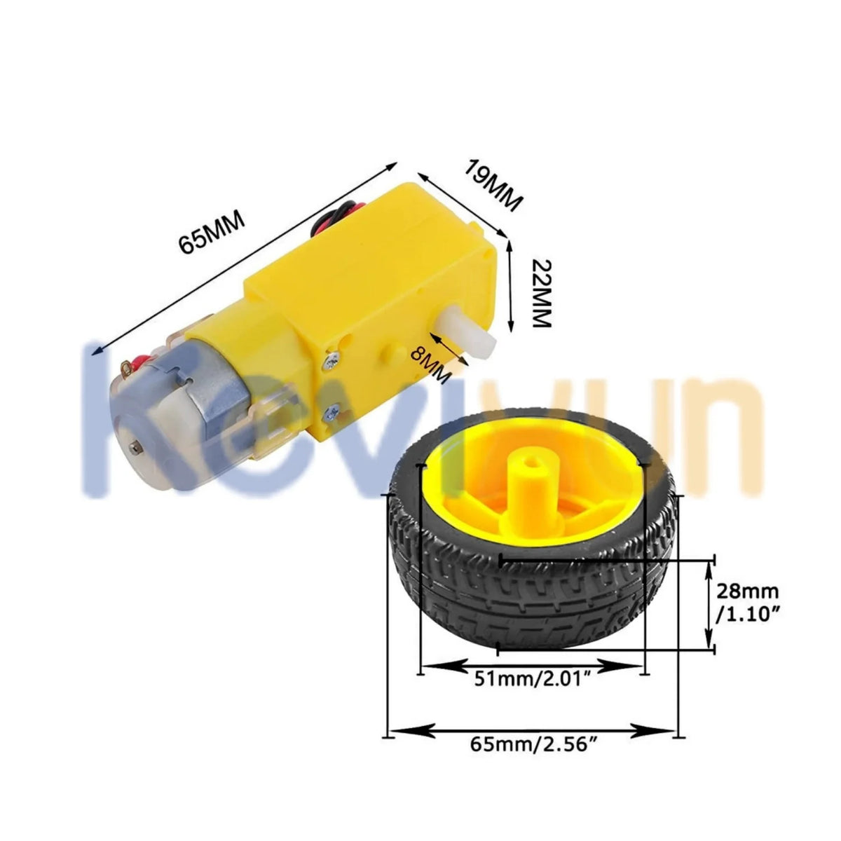 TT Gear Motor and Wheel Kit for DIY Robots