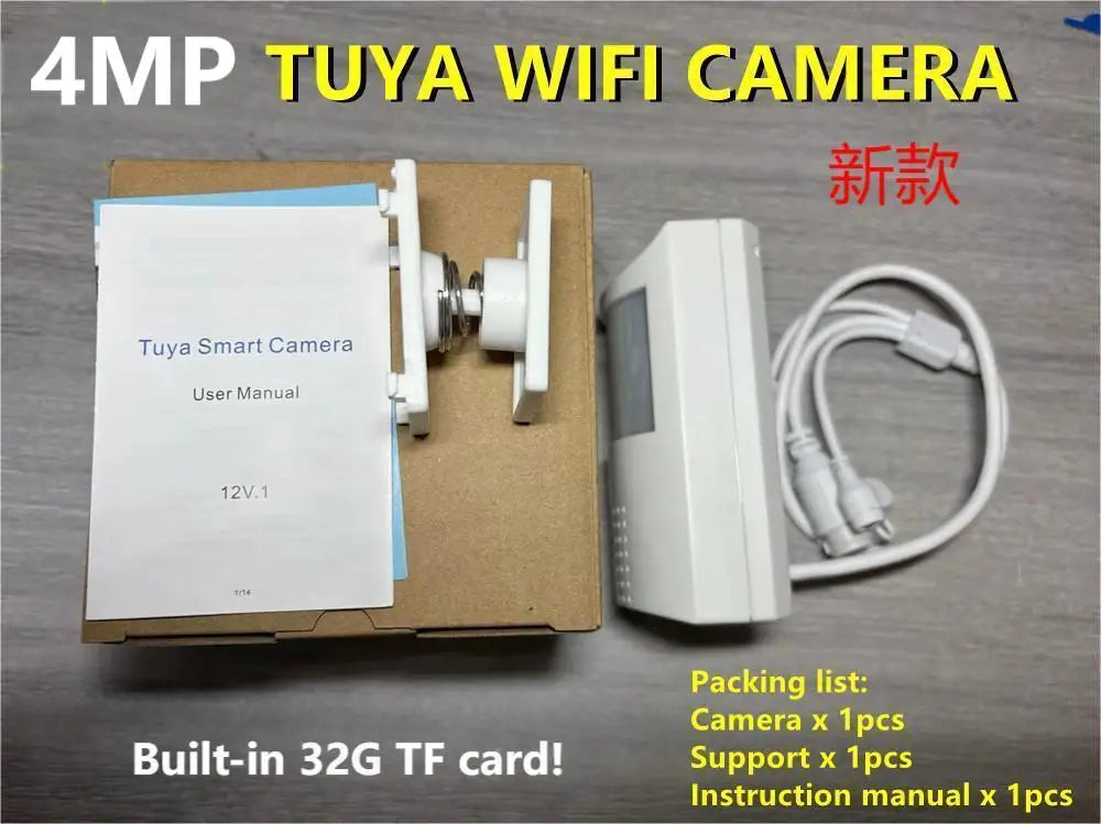 Tuya POE Mini WiFi Security Camera, 2MP/4MP, 2-Way Audio