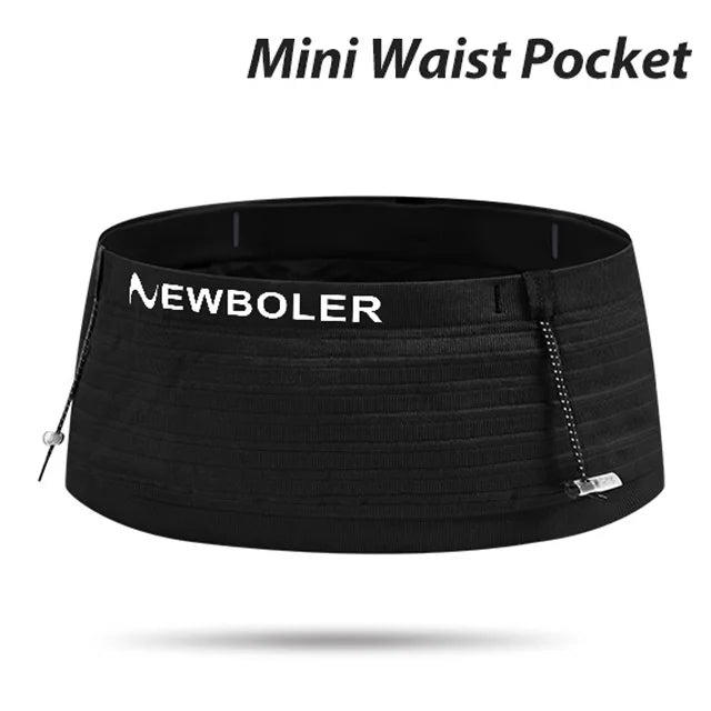 NEWBOLER Elastic Sports Waist Bag Pack Running Race Number Belt Triathlon Marathon Race Cycling Mountaineering Phone Waist Bag 
