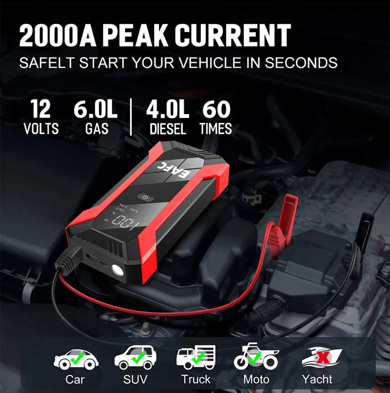 EAFC 12V Portable Car Jump Starter Power Bank