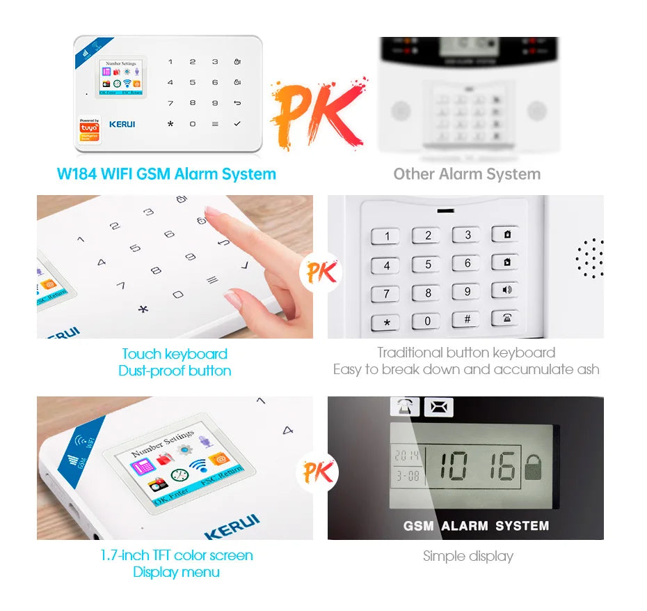 KERUI 4G plus WiFi Home Alarm System Anti-Theft Security System for House Protection
